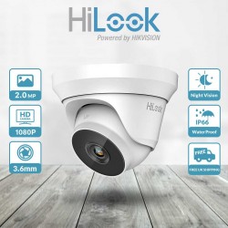 Camera Dome HiLook THC-T220-MC 2.0MP, hồng ngoại 40m (HD-TVI, AHD, CVI, CVBS)
