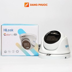 Camera Dome ColorVu HiLook THC-T229-M 2MP, tích hợp đèn trợ sáng, IP66