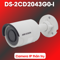 Camera IP thân trụ Hikvision DS-2CD2043G0-I 4MP cảnh báo xâm nhập, thẻ nhớ SD