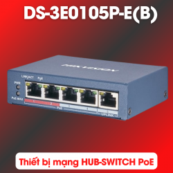 Thiết bị mạng HUB-SWITCH PoE HIKVISION DS-3E0105P-E(B)