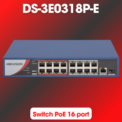 Switch PoE 16 port HIKVISION DS-3E0318P-E 10/100Mbps