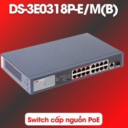 Switch cấp nguồn PoE HIKVISION DS-3E0318P-E/M(B) 16 port 100M