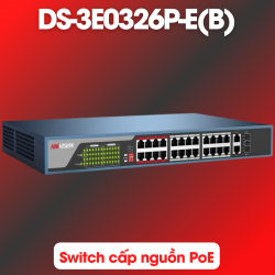 Switch cấp nguồn PoE 24 port HIKVISION DS-3E0326P-E(B) truyền dẫn 250m