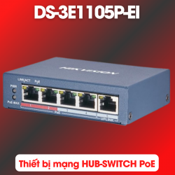 Thiết bị mạng HUB-SWITCH PoE HIKVISION DS-3E1105P-EI 4 port 100Mbps