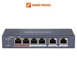 Thiết bị mạng HUB-SWITCH PoE HIKVISION DS-3E0106P-E/M 4 port 100Mbps