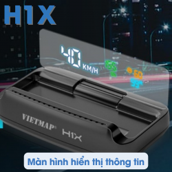 Màn hình hiển thị thông tin Vietmap H1X cảnh báo tốc độ, kết nối OBD