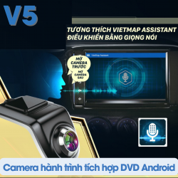 Camera hành trình tích hợp DVD Android Vietmap V5 cảnh báo lệch làn, khoảng cách bằng giọng nói