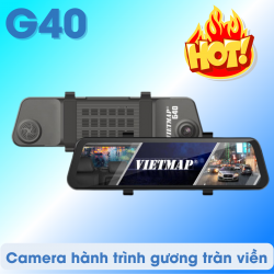 Camera hành trình gắn gương Vietmap G40 cảnh báo ADAS, ghi hình 2 kênh full HD trước-sau, cảnh báo giọng nói