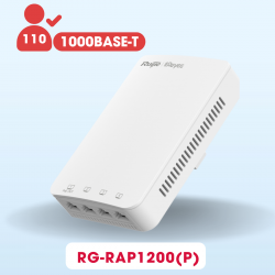 Cục chia wifi Ruijie RG-RAP1200(P) gắn âm tường 4 cổng lan, tốc độ 1267Mbps, 2 băng tần 2.4 Ghz và 5Ghz