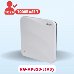 Bộ phát wifi Ruijie RG-AP820-L(V3) Wifi 6 tốc độ 2.976Gbps, truy cập đồng thời đề xuất là 120+ phù hợp trường học, cà phê có số lượng truy cập lớn