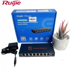 Thiết bị chuyển mạch Switch Ruijie RG-ES108GD 8 cổng 10/100/1000 BASE-T, tốc độ 16Gbps, vỏ kim loại