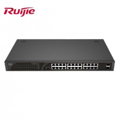 Switch PoE 24 cổng Ruijie RG-ES126G-P-L 370W, 2 cổng 1000M SFP &amp; 24 cổng PoE/PoE+ 10/100/1000BASE-T, tốc độ chuyển mạch 52Gbps