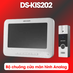 Bộ chuông cửa màn hình Analog Hikvision DS-KIS202 màn hình màu 7inch, hỗ trợ hồng ngoại ban đêm 