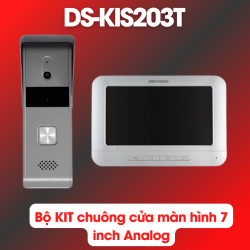 Bộ KIT chuông cửa màn hình 7 inch Analog Hikvision DS-KIS203T hỗ trợ hồng ngoại ban đêm, tích hợp mic và loa 