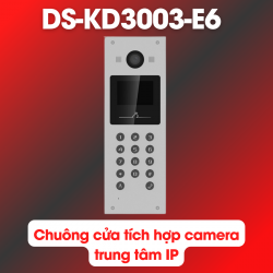 Chuông cửa tích hợp camera trung tâm IP Hikvision DS-KD3003-E6 2MP, màn hình 3.5inch, hỗ trợ đèn ban đêm, chống ngược sáng WDR