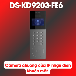 Camera chuông cửa IP nhận diện khuôn mặt Hikvision DS-KD9203-FE6 màn hình màu 4.3inch, camera kép 2MP