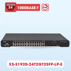 Thiết bị chuyển mạch switch PoE 24 cổng Ruijie XS-S1920-24T2GT2SFP-LP-E tốc độ 12.8Gbps, công suất 185W 