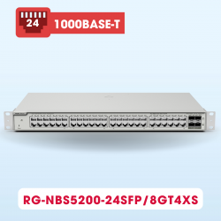Bộ chuyển mạch switch 24 cổng quang SFP Ruijie RG-NBS5200-24SFP/8GT4XS tốc độ chuyển mạch 336Gbps, 108Mpps