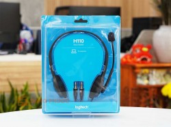 Tai nghe Logitech Stereo Headset H110 jắc micro và jắc tai nghe riêng biệt mic giảm ồn xoay linh hoạt 