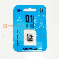 Thẻ nhớ MicroSD 64GB Hikvision xanh HS-TF-D1(STD)/64G tốc độ ghi 40MB/s, tốc độ đọc 92MB/s