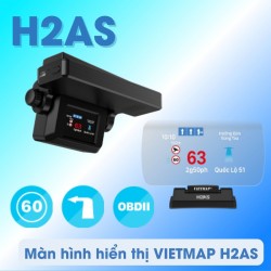 Màn hình hiển thị thông tin Vietmap H2AS hiển thị tốc độ, cảnh báo camera phạt nguội, Kết nối OBD II