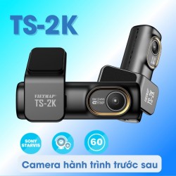 Camera hành trình trước sau Vietmap TS-2K ghi hình Super HD 2K, phát wifi truyền dữ liệu qua smartphone