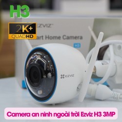 Camera an ninh ngoài trời Ezviz H3 3MP 2K còi & đèn, đàm thoại 2 chiều, cảnh báo bằng giọng nói