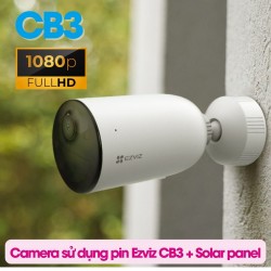 Camera ngoài trời sử dụng pin Ezviz CB3 + Solar panel năng lượng mặt trời, có màu ban đêm