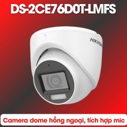 Camera hồng ngoại Hikvision DS-2CE76D0T-LMFS 2MP, tích hợp mic, hồng ngoại 30m, ánh sáng trắng 20m