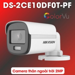 Camera thân quan sát Hikvision DS-2CE10DF0T-PF 2MP 1080P vỏ nhựa, ánh sáng trắng 20m