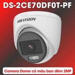 Camera Dome quan sát Hikvision DS-2CE70DF0T-PF 2MP 1080P Hikvision vỏ nhựa, đèn trợ sáng 20m
