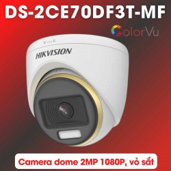 Camera Dome có màu ban đêm 2MP Hikvision DS-2CE70DF3T-MF chống ngược sáng 130dB, đèn trợ sáng 20m
