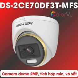 Camera Dome tích hợp mic Hikvision DS-2CE70DF3T-MFS đèn hỗ trợ sáng 20m, chống ngược sáng 130dB