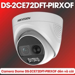 Camera Dome quan sát 2MP Hikvision DS-2CE72DFT-PIRXOF tích hợp đèn và còi, chống ngược sáng 130dB