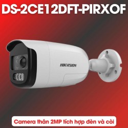 Camera thân ngoài trời Hikvision DS-2CE12DFT-PIRXOF 2MP, WDR 130dB, tích hợp đèn và còi