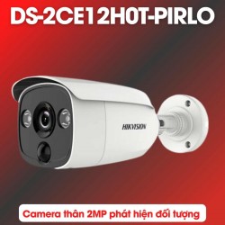 Camera thân hồng ngoại thông minh 20m Hikvision DS-2CE12H0T-PIRLO 2MP Cảnh báo chuyển động PIR detection 