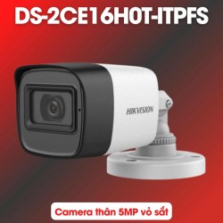 Camera thân ngoài trời Hikvision DS-2CE16H0T-ITPFS 5MP, hồng ngoại 30m, tích hợp mic thu âm