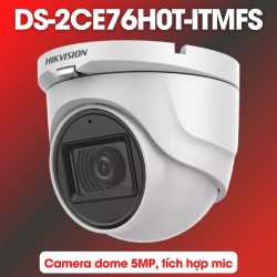 Camera Dome tích hợp mic Hikvision DS-2CE76H0T-ITMFS 5MP hồng ngoại 30m, chống ngược sáng DWDR