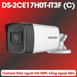 Camera ngoài trời 5MP Hikvision DS-2CE17H0T-IT3F ( C ) hồng ngoại thông minh 40m, chống nước IP67