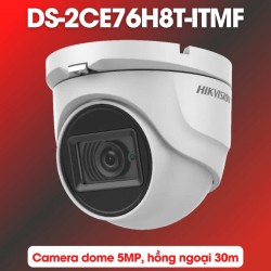 Camera Dome hồng ngoại 30m Hikvision DS-2CE76H8T-ITMF 5MP chống ngược sáng thực WDR 130dB