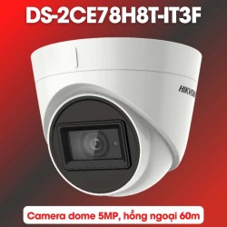 Camera Dome 5MP Hikvision DS-2CE78H8T-IT3F chống ngược sáng 130dB, hồng ngoại 60m