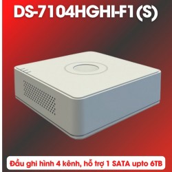 Đầu ghi hình 4 kênh Hikvision DS-7104HGHI-F1(S) hỗ trợ 1 SATA upto 6TB, âm thanh 2 chiều