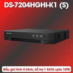 Đầu ghi camera 4 kênh Hikvision DS-7204HGHI-K1 (S) ghi hình tối đa 1080P, 1 SATA lên đến 10TB