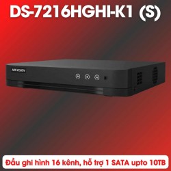 Đầu thu camera 16 kênh Hikvision DS-7216HGHI-K1 (S) 1 SATA upto 10TB, 16 ngõ vào video, 1 cổng audio input