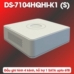 Đầu ghi camera 4MP 4 kênh Hikvision DS-7104HQHI-K1 (S) 1 SATA 6TB, Hỗ trợ chuẩn nén H.265+