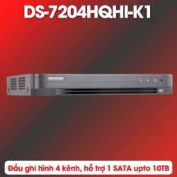 Đầu ghi camera 4 kênh Hikvision DS-7204HQHI-K1 vỏ sắt hỗ trợ 1 SATA 10TB, tích hợp micro