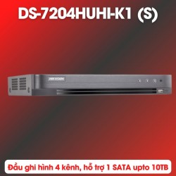 Đầu ghi hình camera 4 kênh Hikvision DS-7204HUHI-K1 (S) 1 SATA 10TB, hỗ trợ camera lên đến 8MP