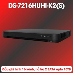 Đầu ghi hình Hybrid 16 kênh Hikvision DS-7216HUHI-K2(S) hỗ trợ 2 SATA lên đến 10TB