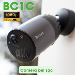 Camera wifi không dây sử dụng pin sạc EZVIZ BC1C 2MP, bộ nhớ trong tích hợp eMMC 32GB