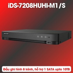 Đầu ghi hình camera IP Hikvision iDS-7208HUHI-M1/S 8 kênh 8MP 1 SATA upto 10TB, hỗ trợ truyền âm thanh